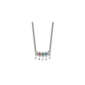 14k White Gold 5 Synthetic Birthstone Mother's Necklace