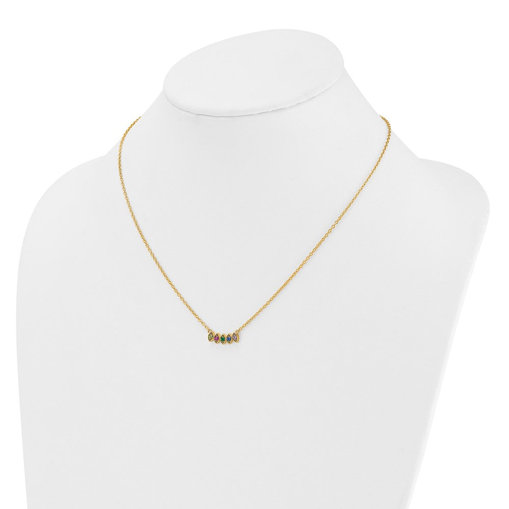14k 5 Genuine Birthstone Mother's Necklace