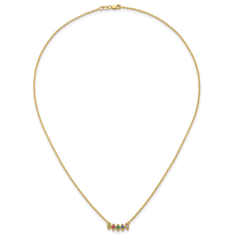 14k 5 Synthetic Birthstone Mother's Necklace