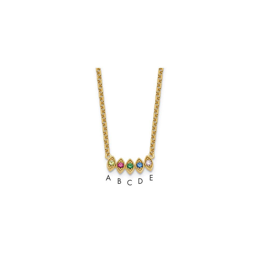 14k 5 Genuine Birthstone Mother's Necklace