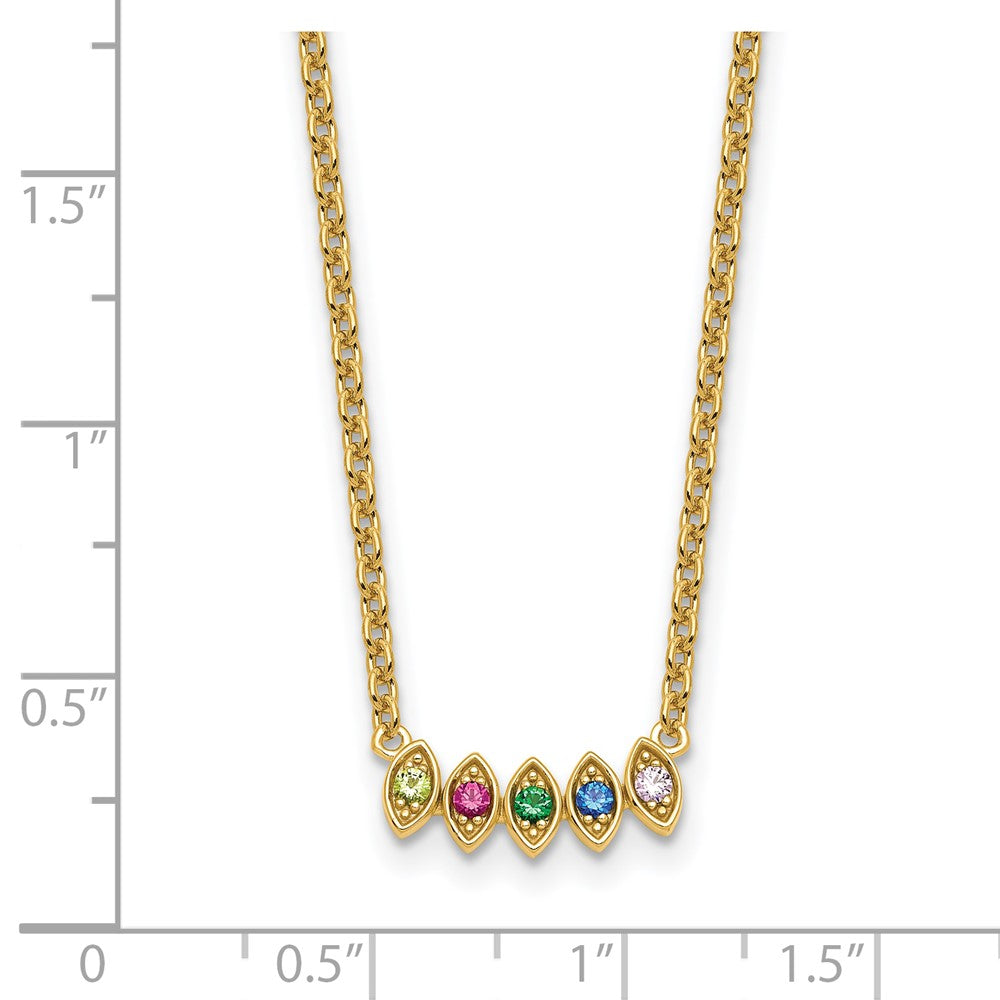 14k 5 Genuine Birthstone Mother's Necklace