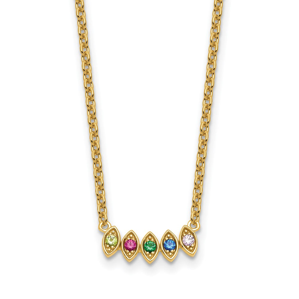14k 5 Genuine Birthstone Mother's Necklace
