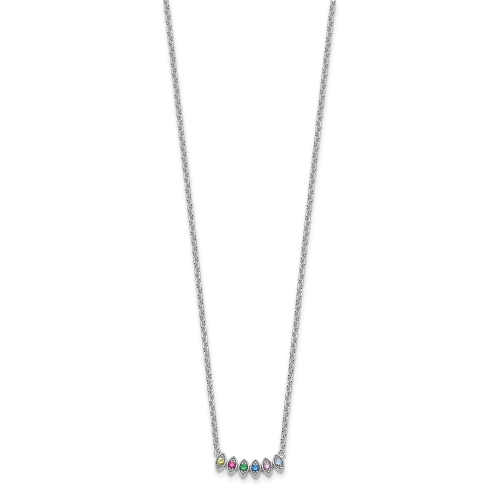 14k White Gold 6 Birthstone Mother's Necklace Mounting