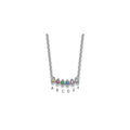 14k White Gold 6 Genuine Birthstone Mother's Necklace
