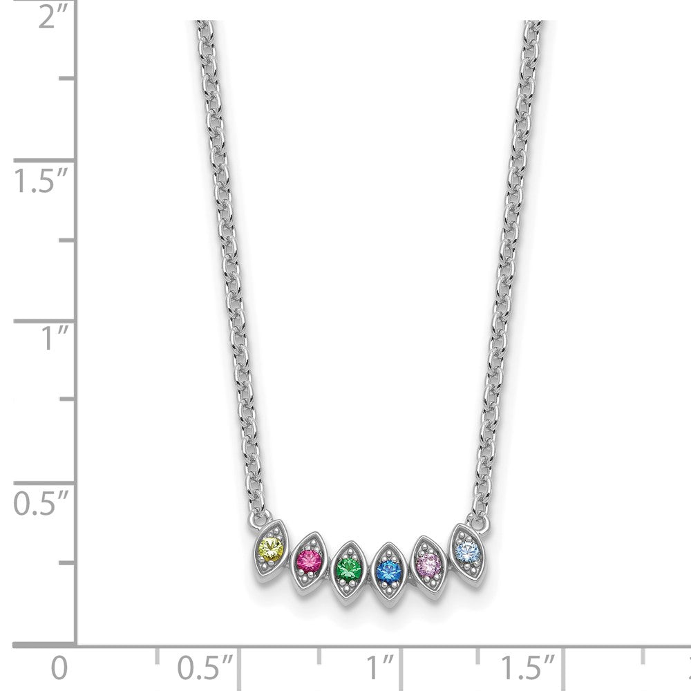 14k White Gold 6 Birthstone Mother's Necklace Mounting