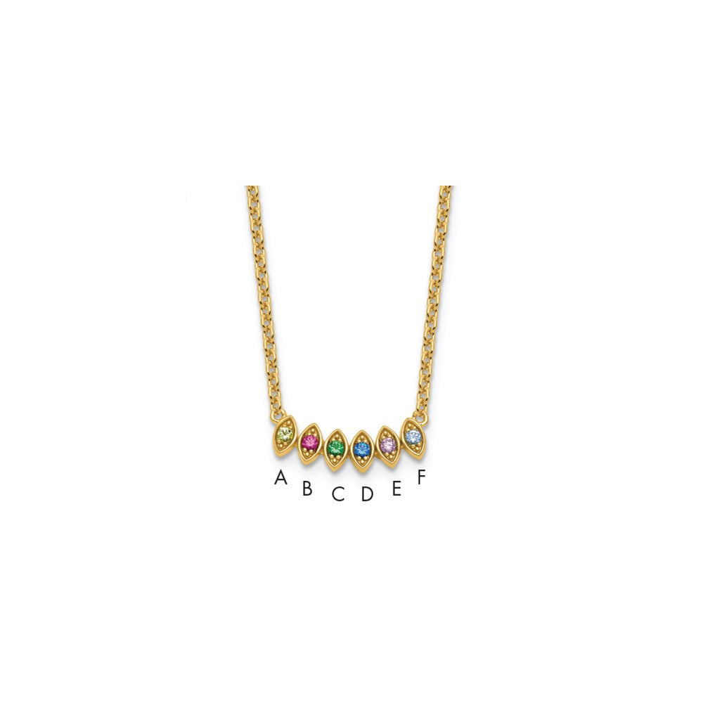 14k 6 Birthstone Mother's Necklace Mounting