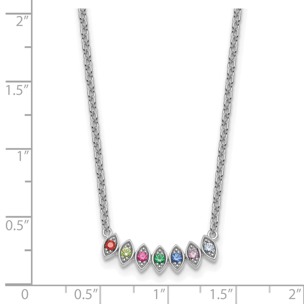14k White Gold 7 Birthstone Mother's Necklace Mounting