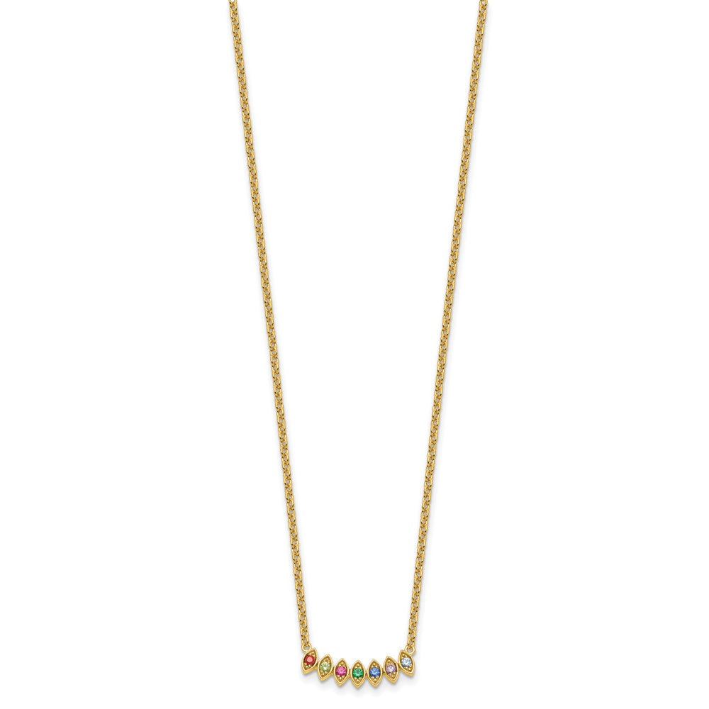 14k 7 Synthetic Birthstone Mother's Necklace