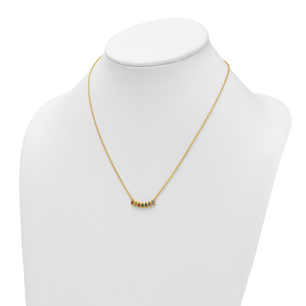 14k 7 Synthetic Birthstone Mother's Necklace