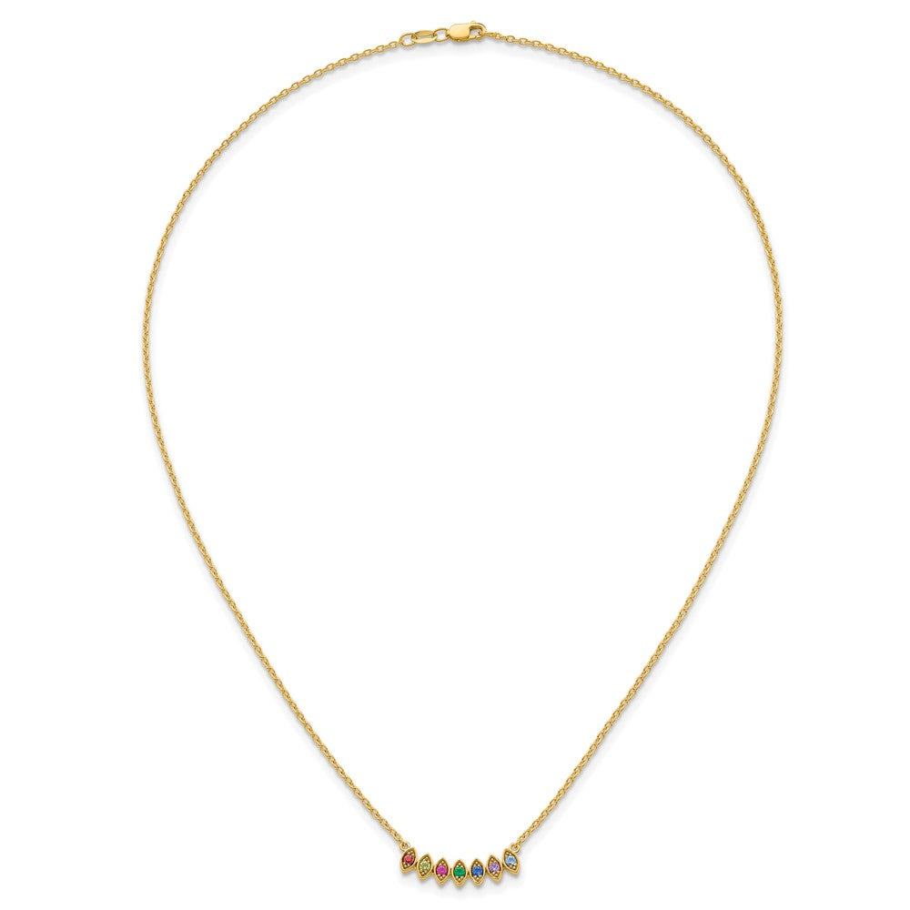 14k 7 Genuine Birthstone Mother's Necklace