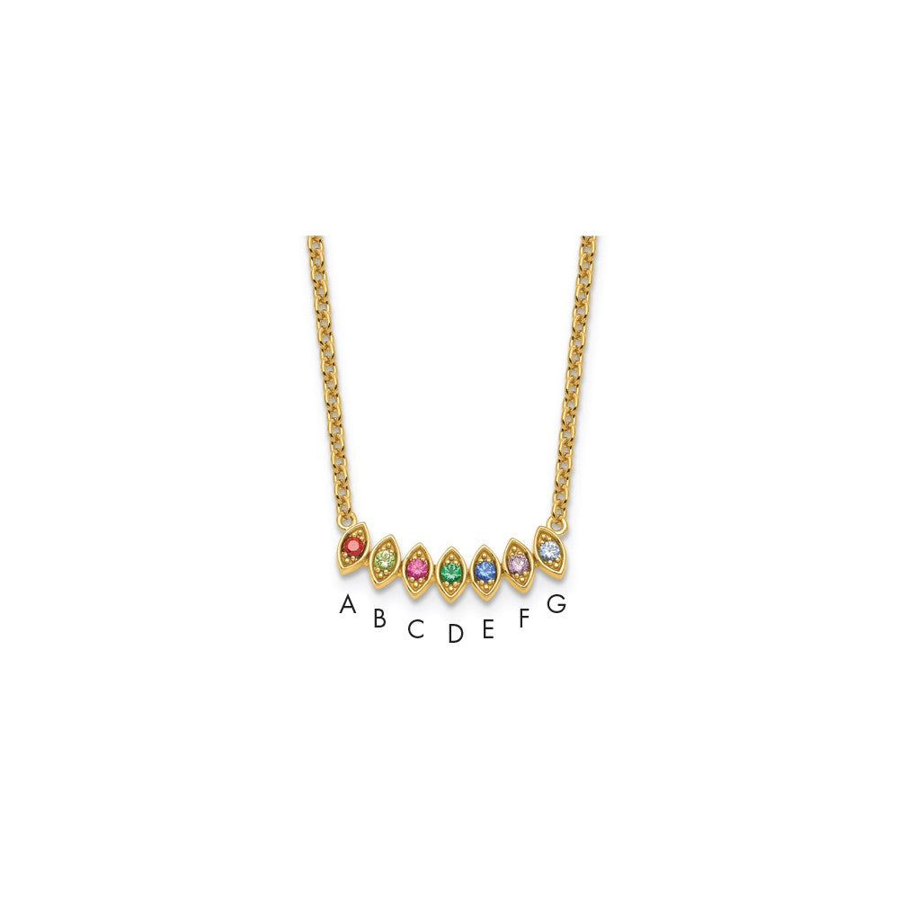 14k 7 Genuine Birthstone Mother's Necklace