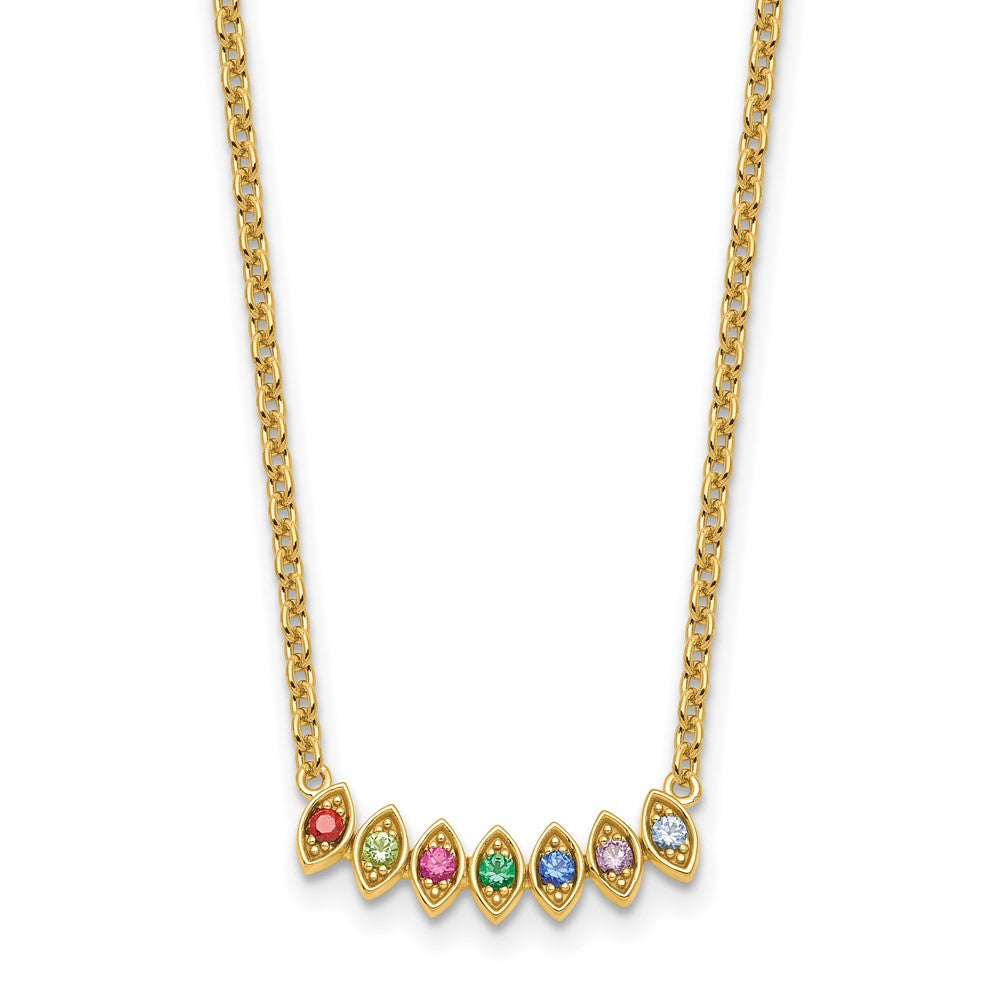 14k 7 Synthetic Birthstone Mother's Necklace
