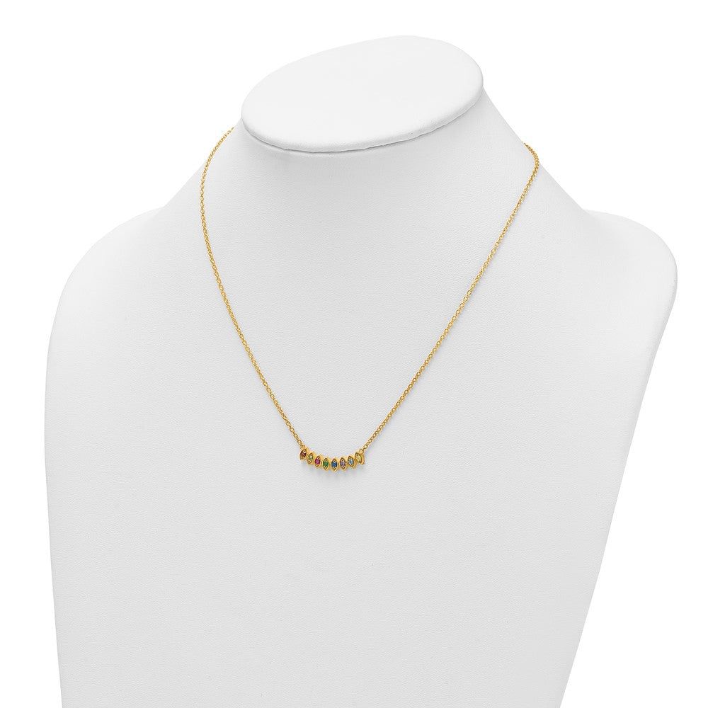 14k 8 Genuine Birthstone Mother's Necklace