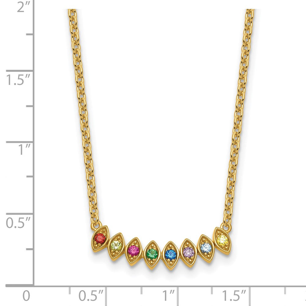 14k 8 Synthetic Birthstone Mother's Necklace