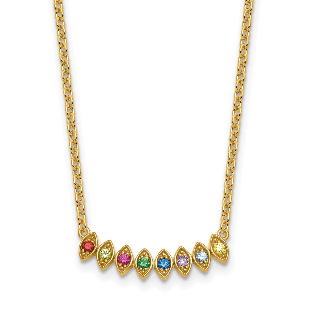 14k 8 Genuine Birthstone Mother's Necklace
