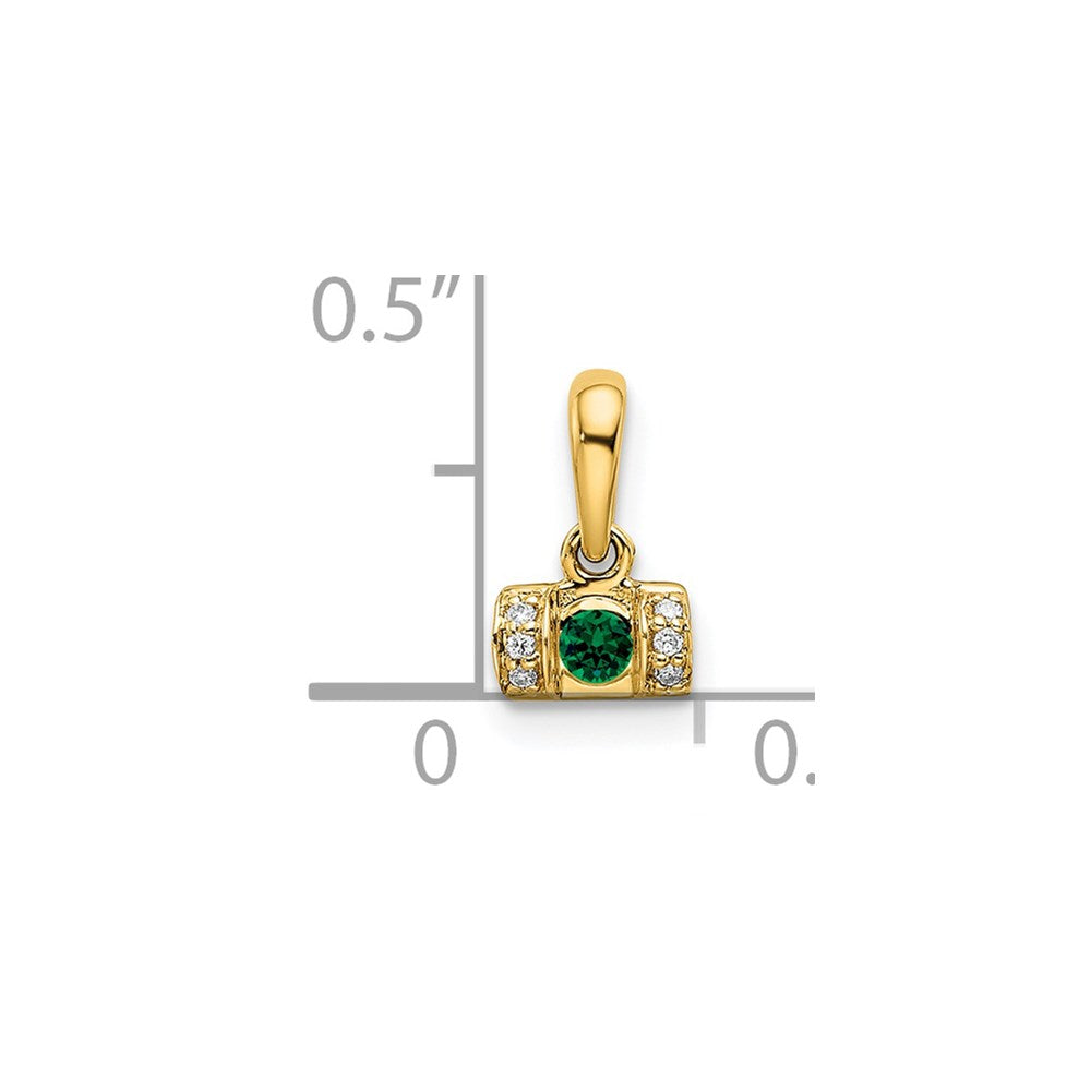 14K Family Jewelry Geniune Stone & Diamond Set Pendant