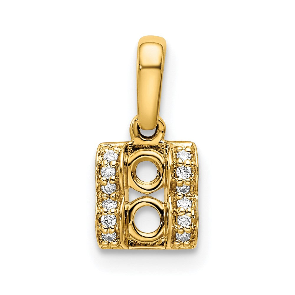 14K Family Jewelry Geniune Stone & Diamond Set Pendant
