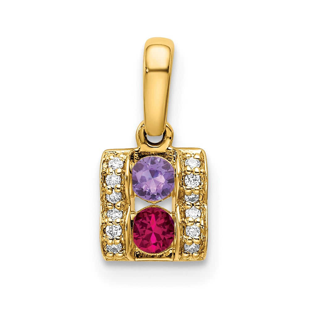 14K Family Jewelry Diamond Semi-Set Pendant