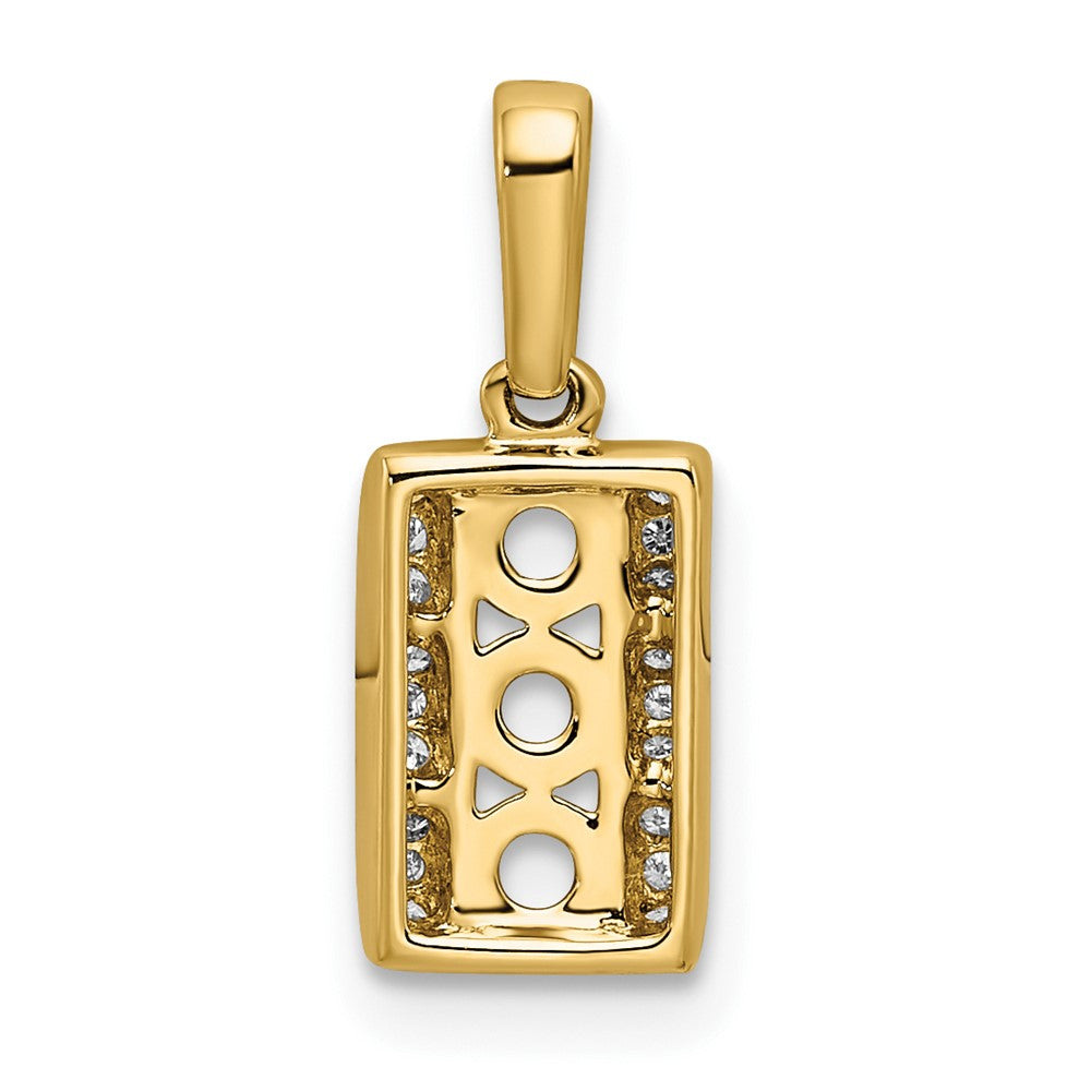 14K Family Jewelry Geniune Stone & Diamond Set Pendant
