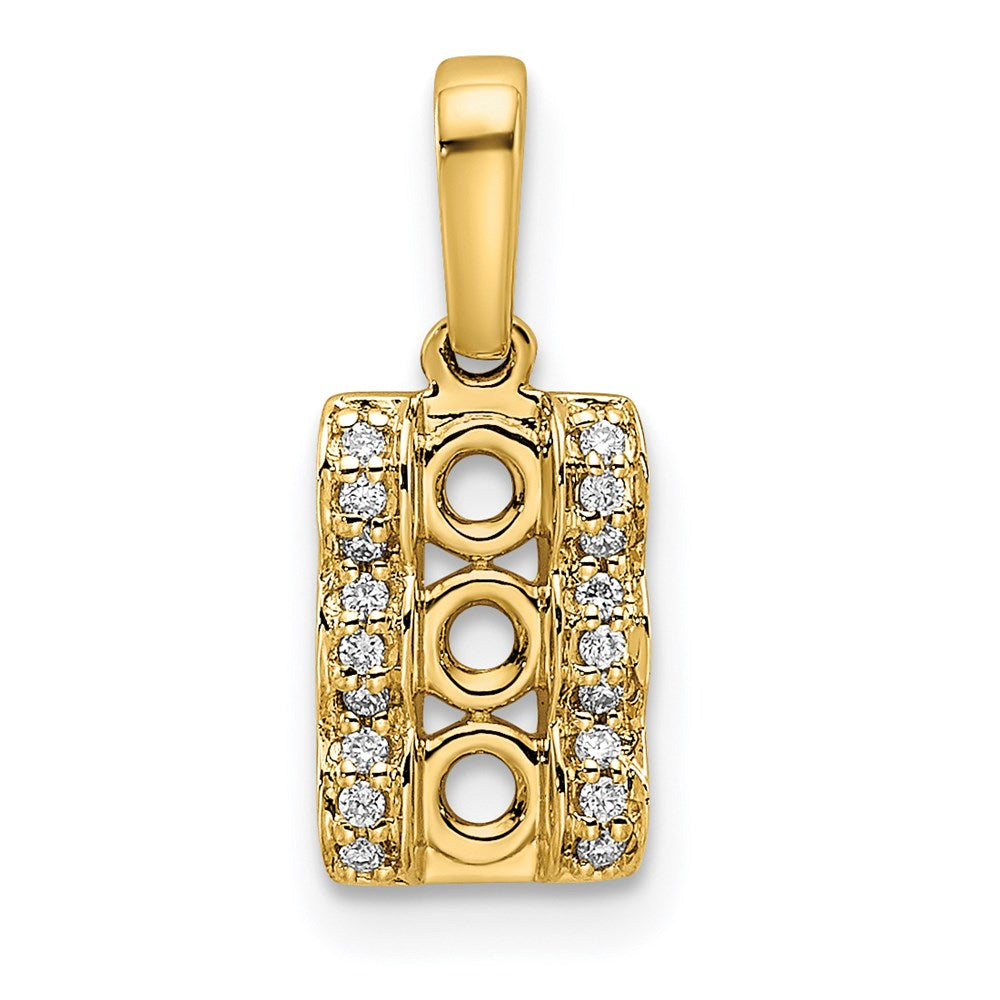 14K Family Jewelry Diamond Semi-Set Pendant