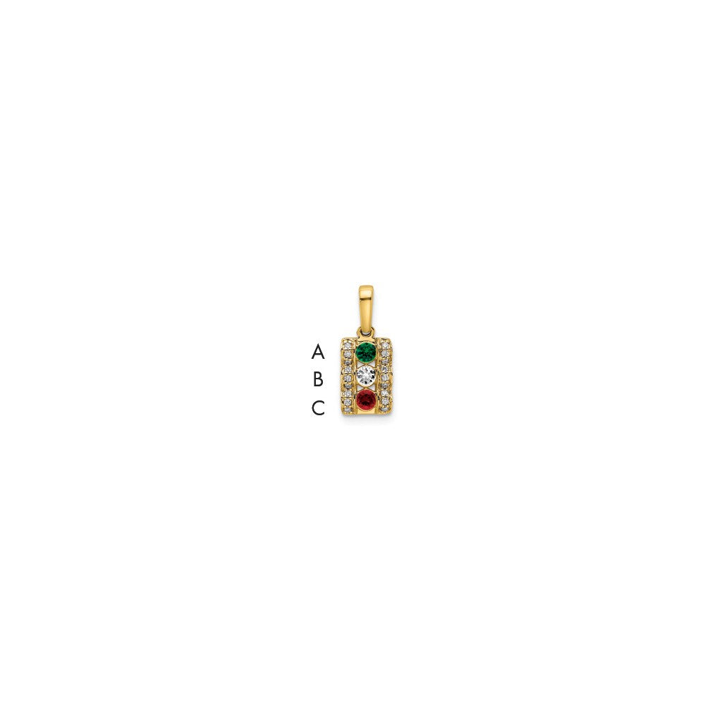 14K Family Jewelry Diamond Semi-Set Pendant