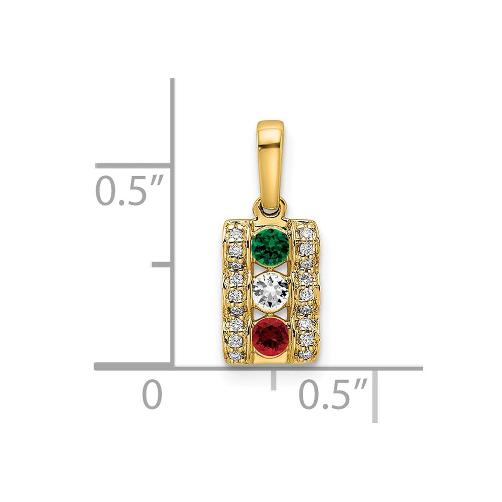 14K Family Jewelry Diamond Semi-Set Pendant