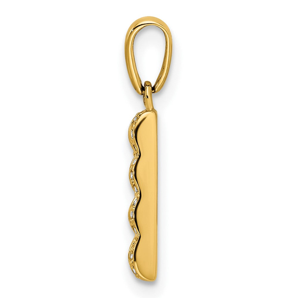 14K Family Jewelry Geniune Stone & Diamond Set Pendant