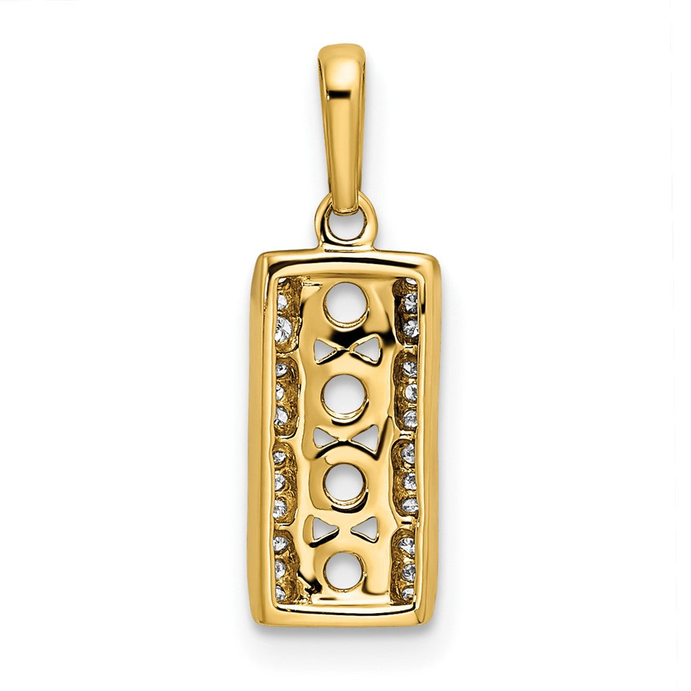 14K Family Jewelry Synthetic Stone & Diamond Set Pendant