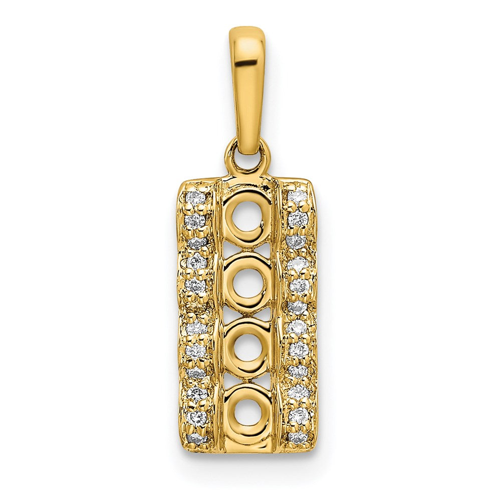 14K Family Jewelry Geniune Stone & Diamond Set Pendant