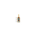 14K Family Jewelry Synthetic Stone & Diamond Set Pendant