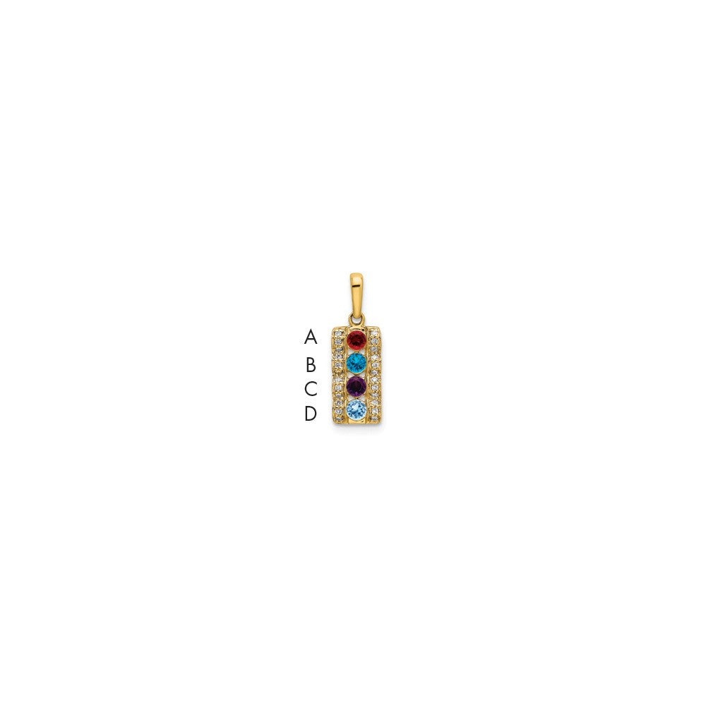 14K Family Jewelry Diamond Semi-Set Pendant