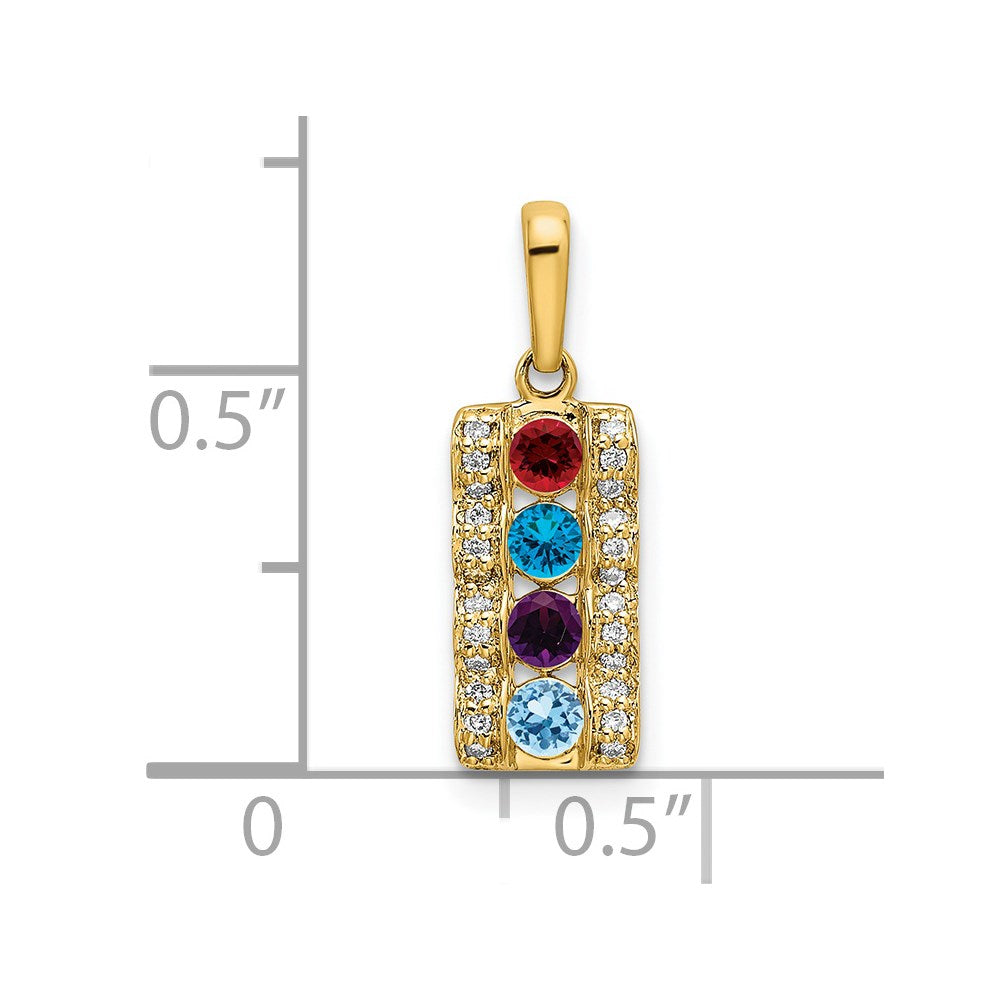 14K Family Jewelry Diamond Semi-Set Pendant