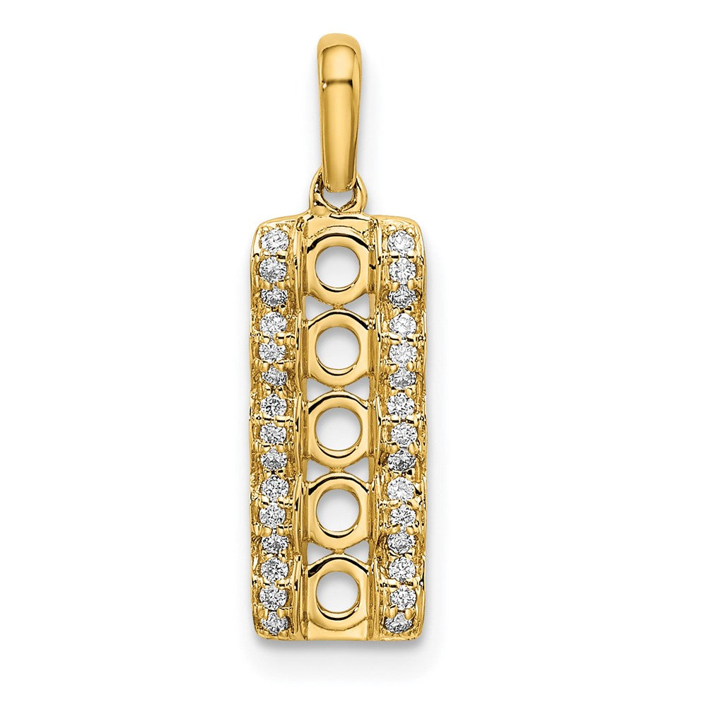 14K Family Jewelry Geniune Stone & Diamond Set Pendant