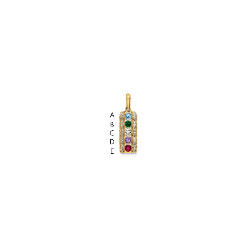 14K Family Jewelry Geniune Stone & Diamond Set Pendant