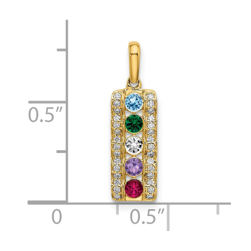 14K Family Jewelry Diamond Semi-Set Pendant