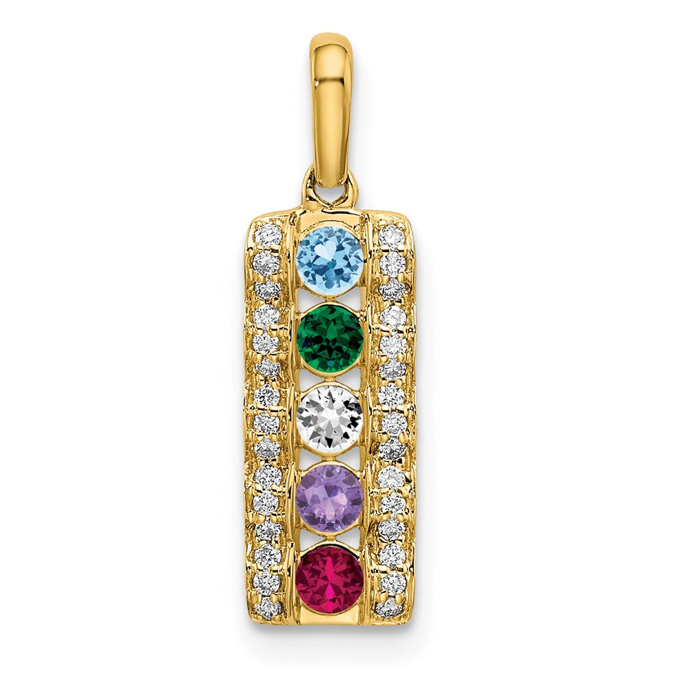 14K Family Jewelry Diamond Semi-Set Pendant