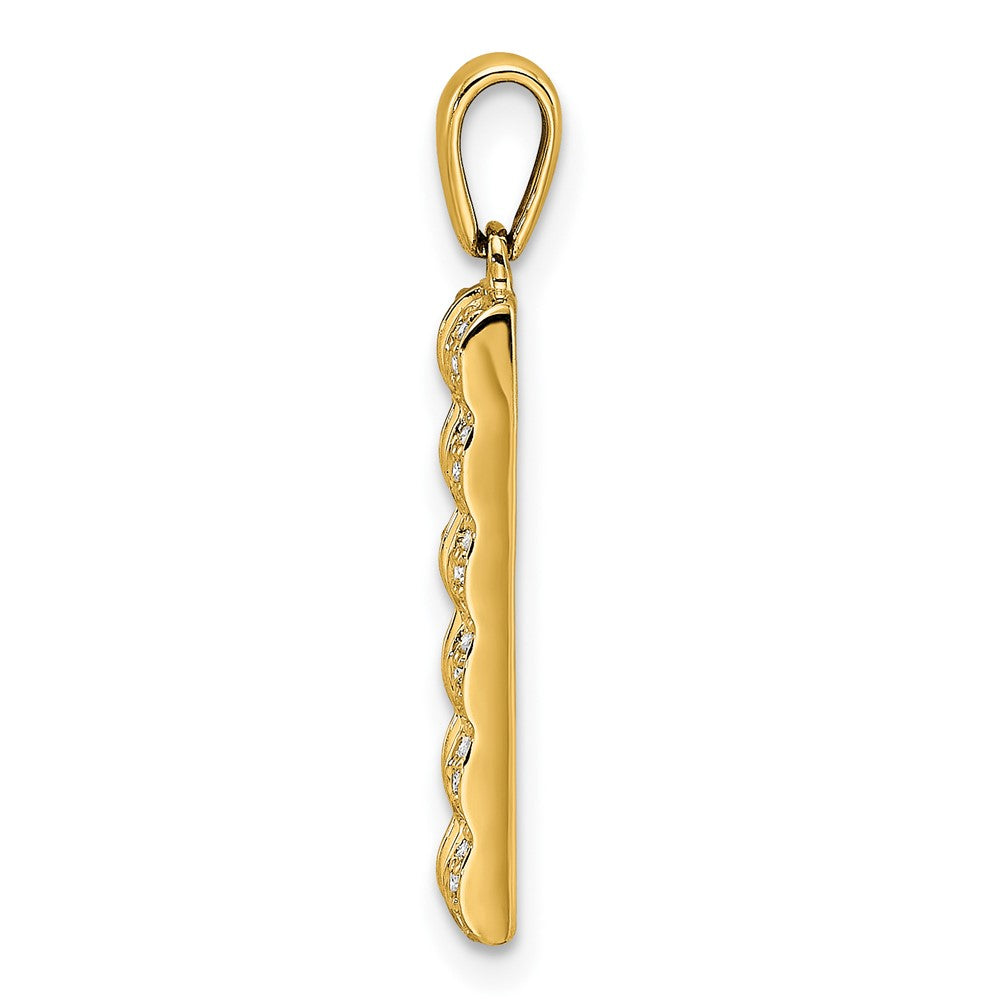 14K Family Jewelry Synthetic Stone & Diamond Set Pendant