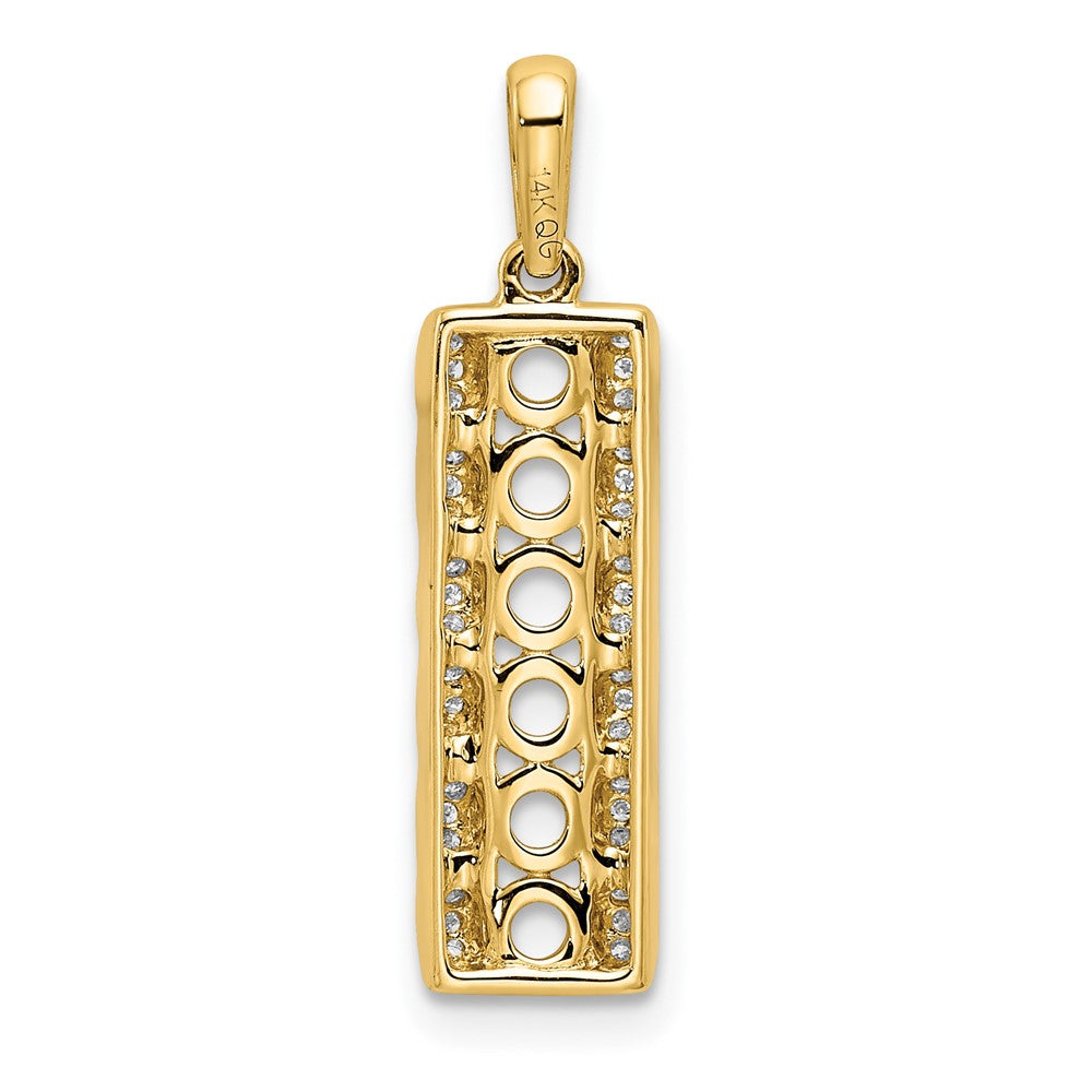 14K Family Jewelry Geniune Stone & Diamond Set Pendant