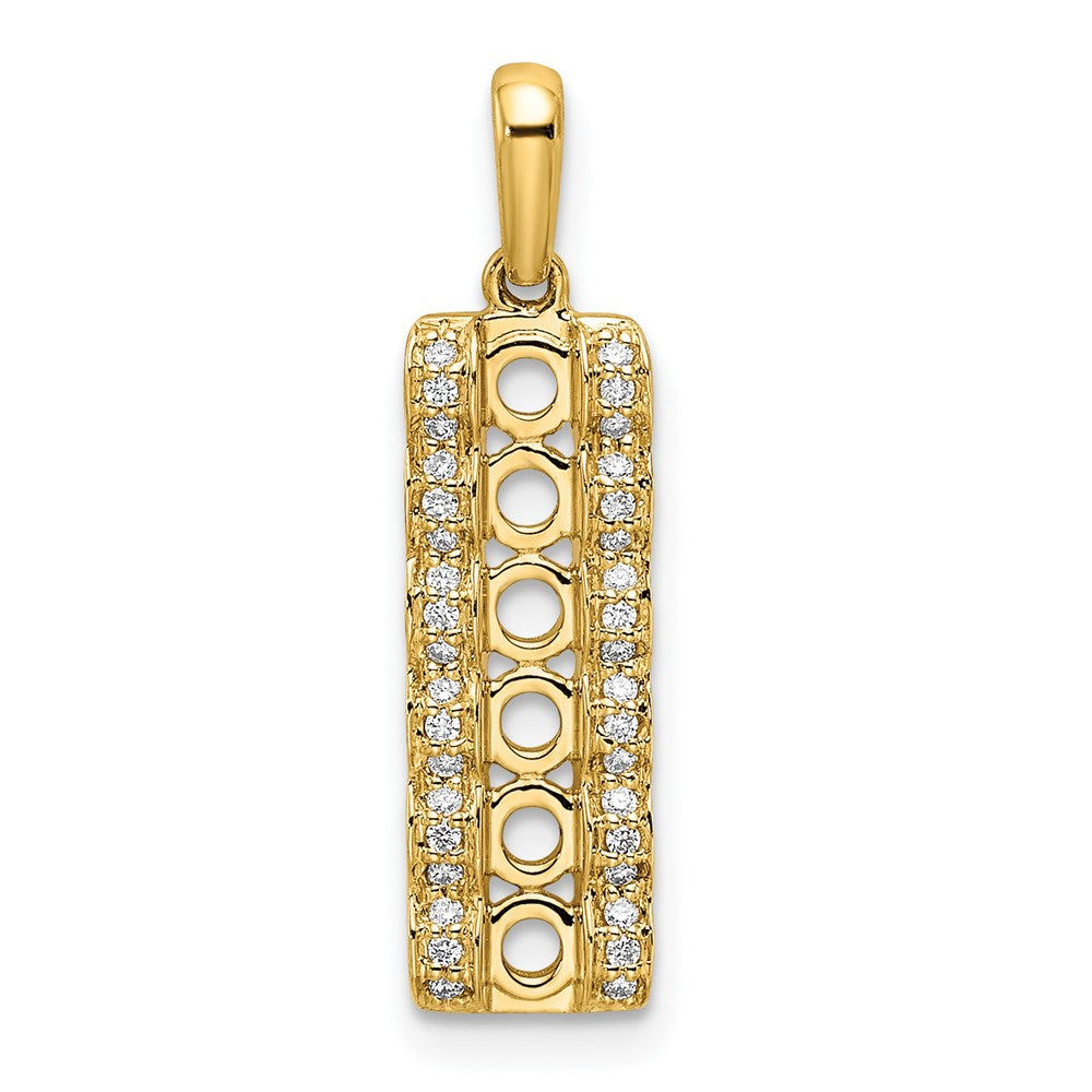 14K Family Jewelry Geniune Stone & Diamond Set Pendant