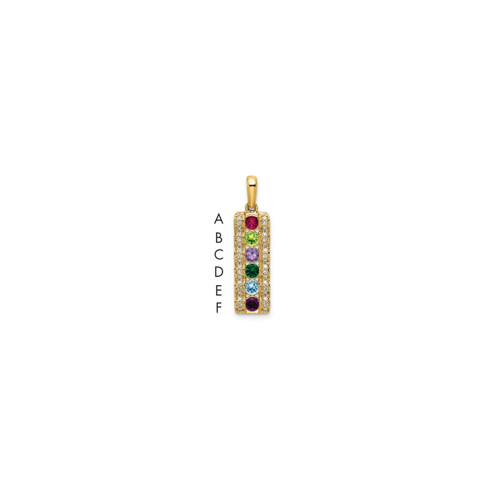 14K Family Jewelry Geniune Stone & Diamond Set Pendant