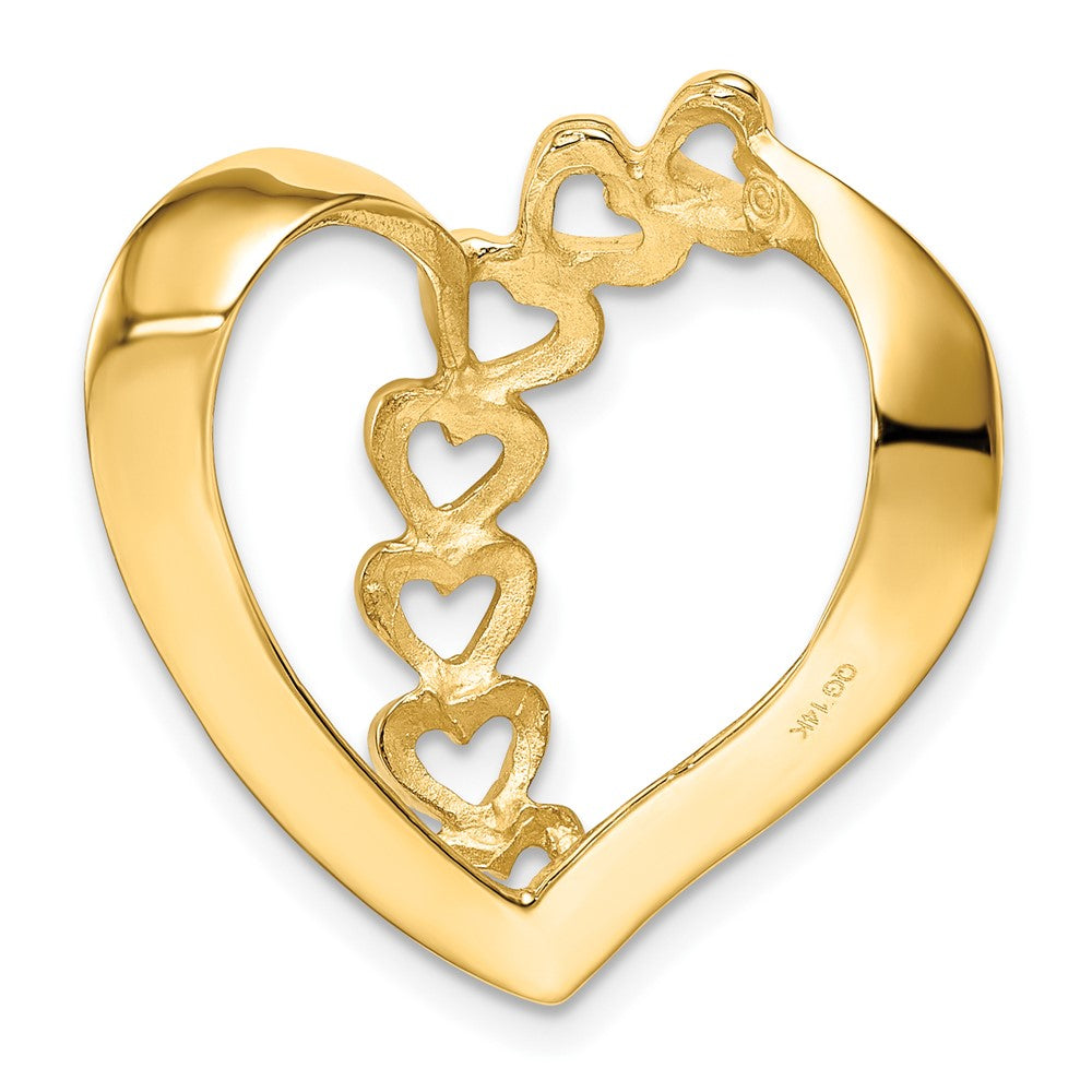 14k Synthetic Diamond Family Heart Slide