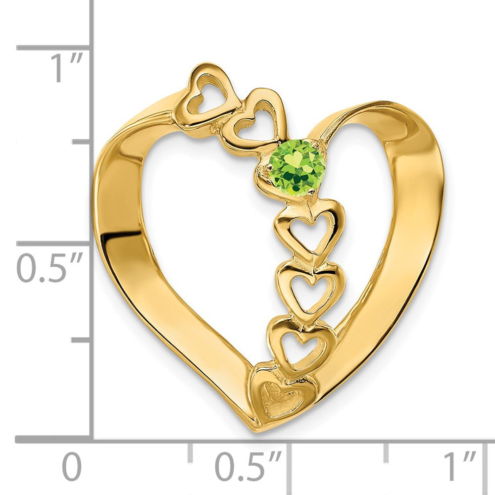 14k Synthetic Diamond Family Heart Slide