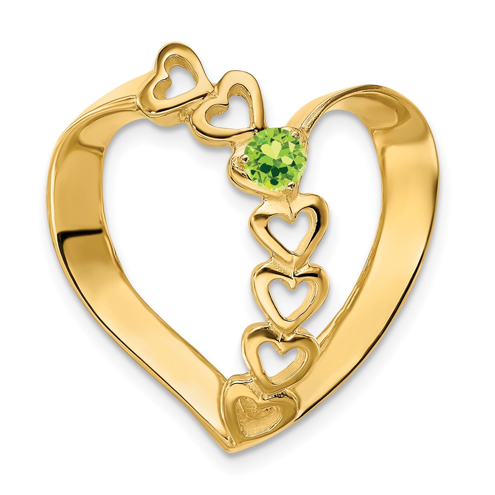 14k Synthetic Diamond Family Heart Slide