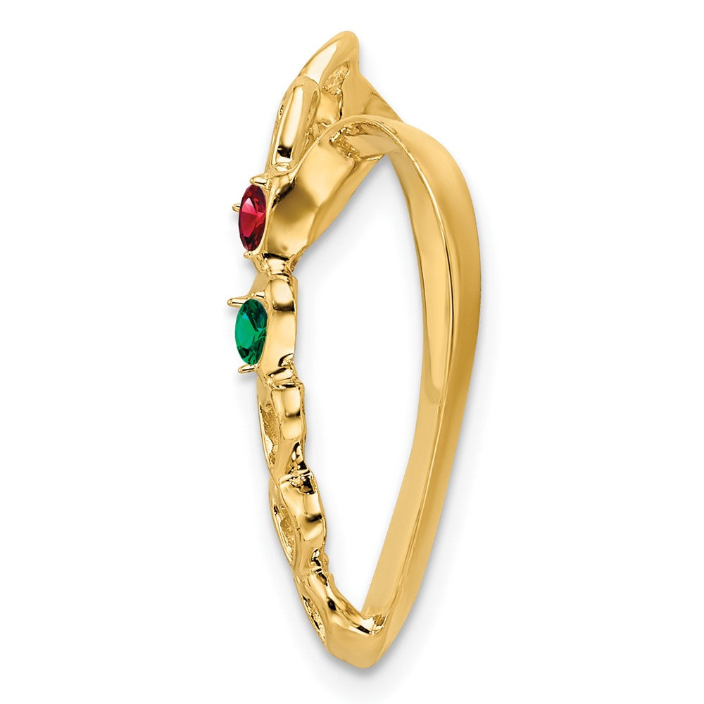 14k Polished 2-Stone Mothers Heart Slide Mounting