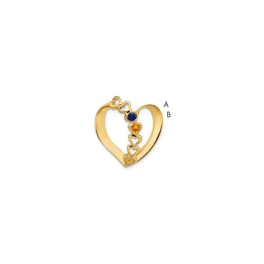 14k Polished 2-Stone Mothers Heart Slide Mounting