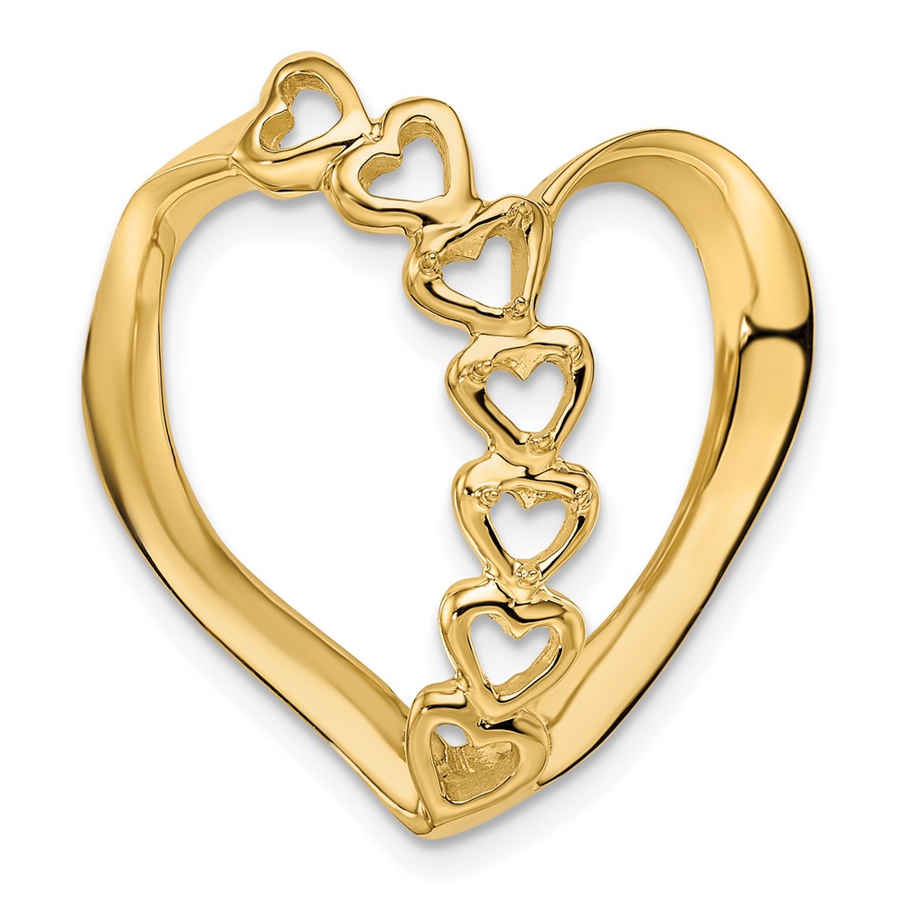14k Polished 3-Stone Mothers Heart Slide Mounting