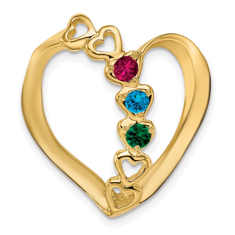 14k Genuine 3 Stone Mother's Slide