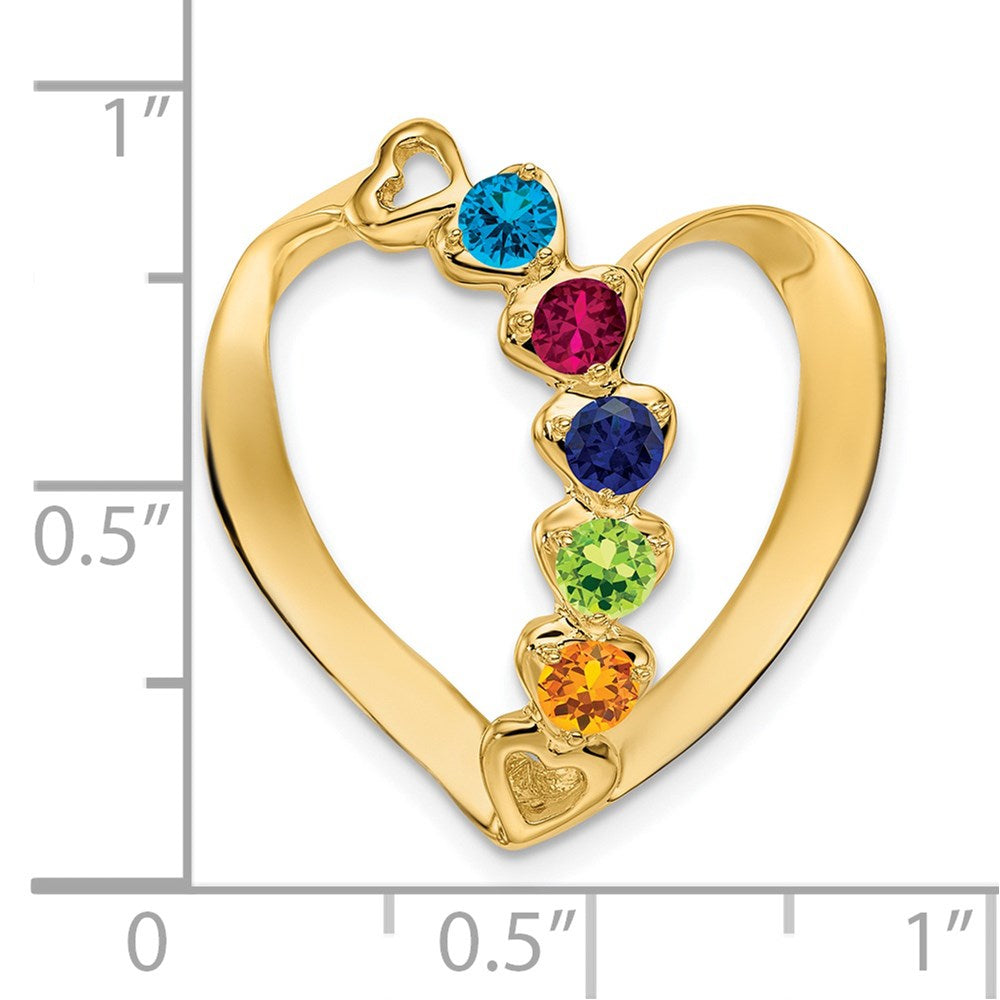 14k Genuine 5 Stone Mother's Slide