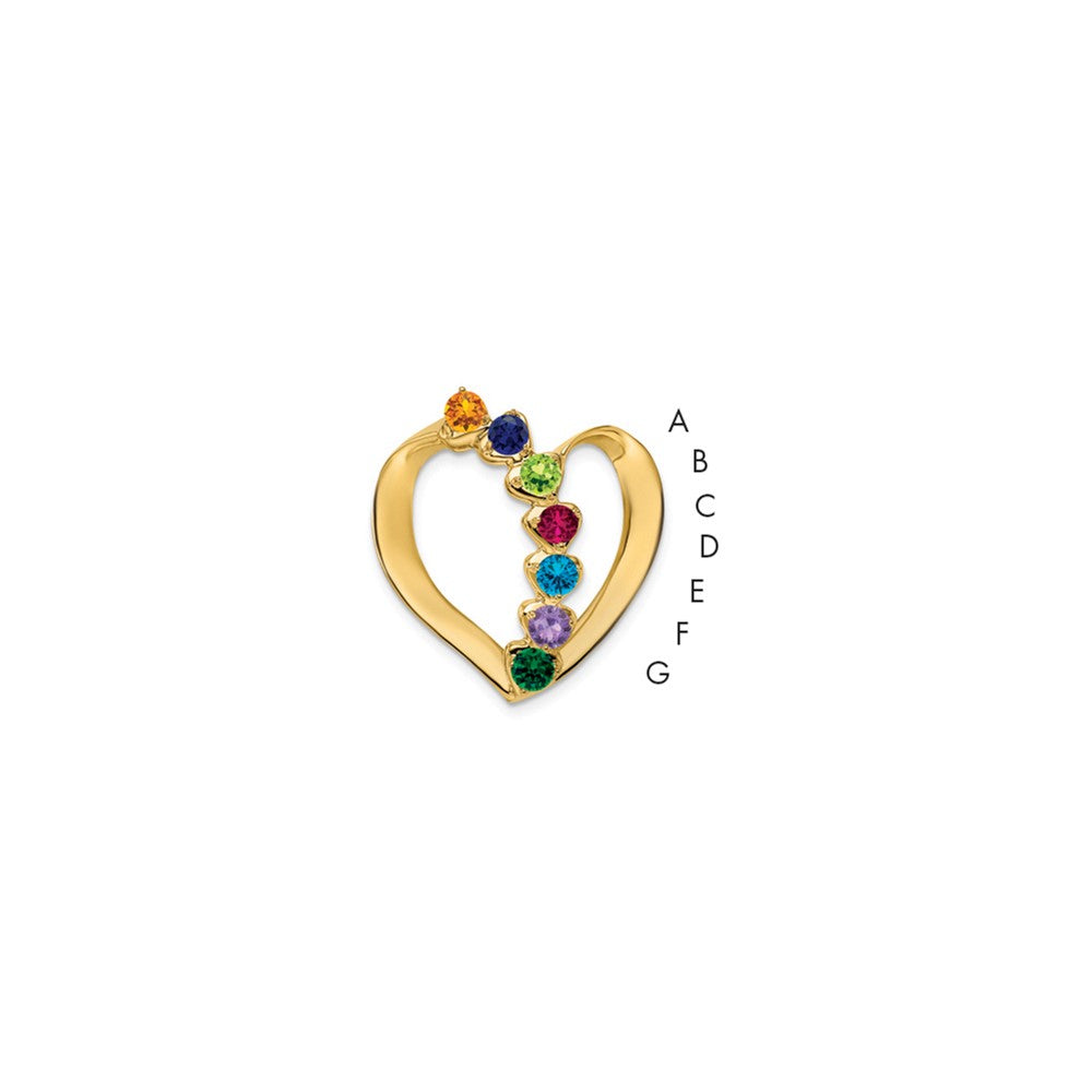 14k Genuine 7 Stone Mother's Slide