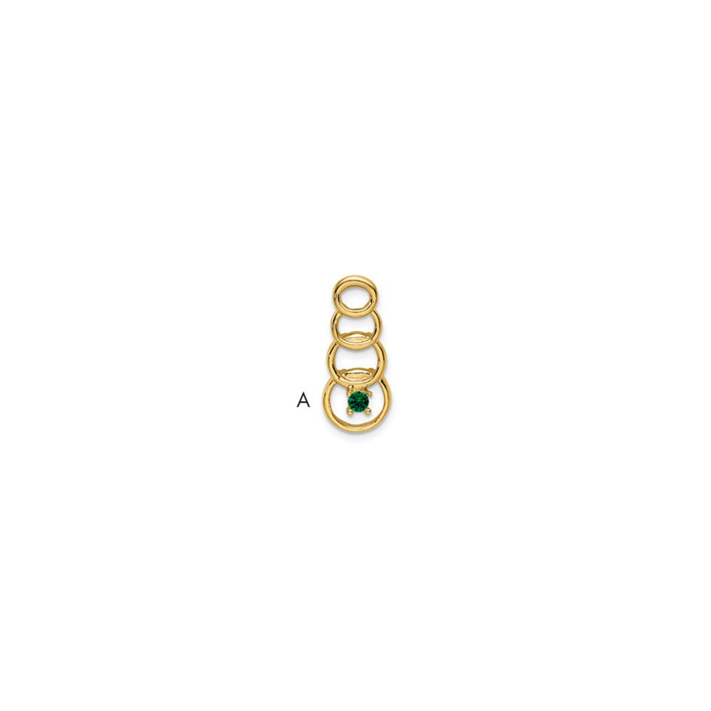 14k 1 Genuine Stone Family Pendant